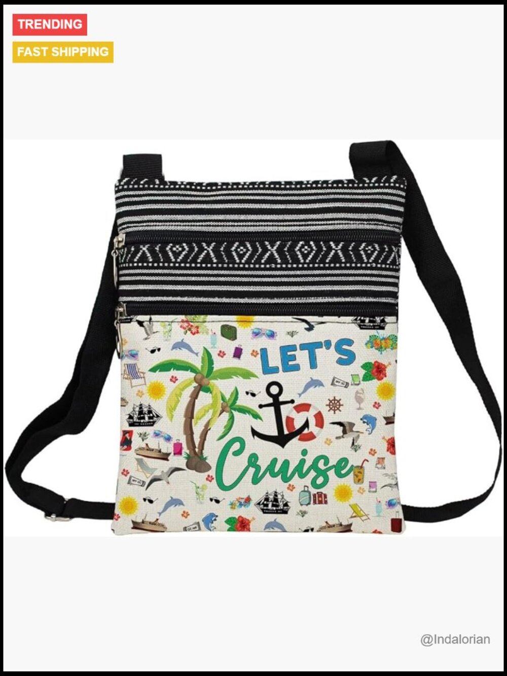 Messenger Bag Small Ethnic Pattern Printed Adjustable Strap Crossbody Phone
